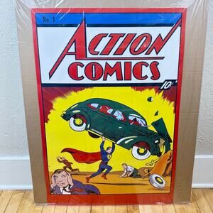 Superman Action Comics Vintage Style Poster 24" x 36"